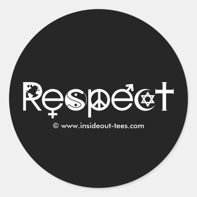 Coexist with Respect - Peace Kindness & Tolerance Classic Round Sticker (Front)