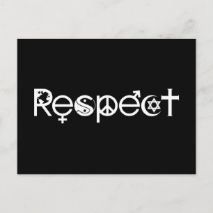 Coexist with Respect - Peace Kindness & Tolerance Postcard