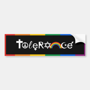 COEXIST WITH TOLERANCE -.png Bumper Sticker