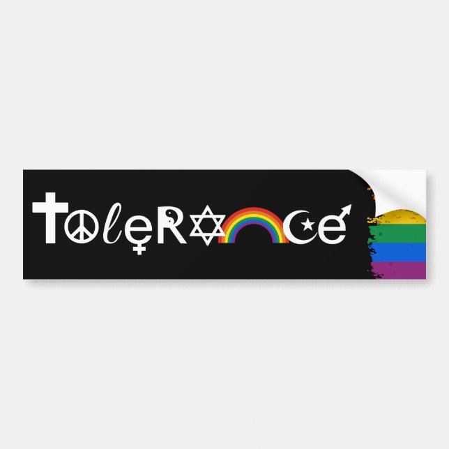 COEXIST WITH TOLERANCE -.png Bumper Sticker (Front)