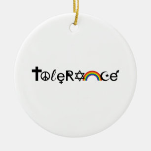 COEXIST WITH TOLERANCE -.png Ceramic Tree Decoration