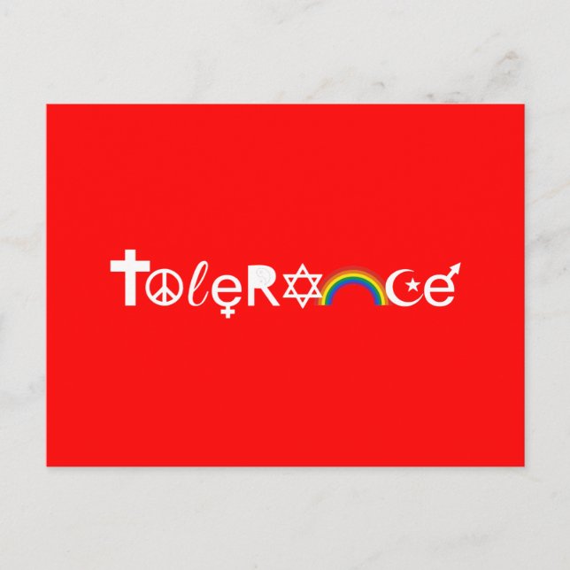 COEXIST WITH TOLERANCE POSTCARD (Front)