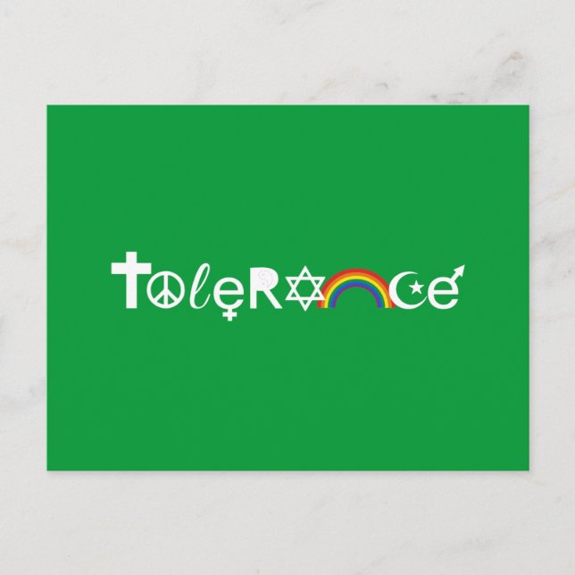 COEXIST WITH TOLERANCE POSTCARD (Front)