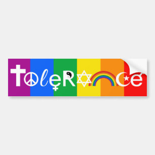COEXIST WITH TOLERANCE WHITE -.png Bumper Sticker