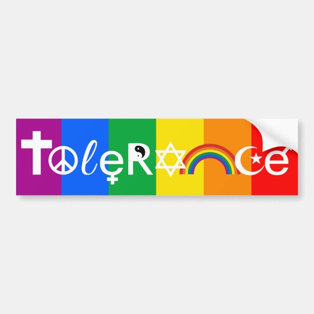COEXIST WITH TOLERANCE WHITE -.png Bumper Sticker (Front)