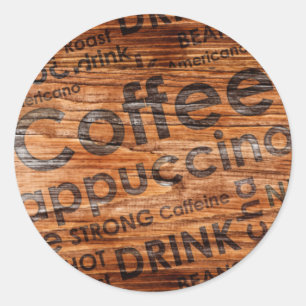 Coffe2 Sticker, Glossy, 3 inch (sheet of 6) Classic Round Sticker