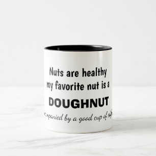 Coffe and Doughnut Humour Two-Tone Coffee Mug