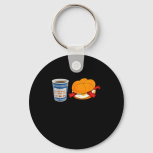 Coffe And Hamburger Bacon Egg Ny Retro Vintage Gra Key Ring