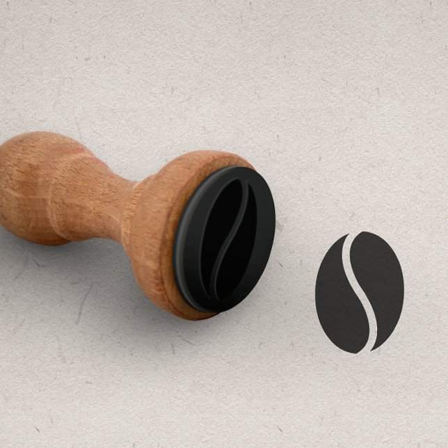 Coffe BEAN for Punch Cards loyalty card Rubber Stamp (Black coffe bean minimal rubber stamp for coffee bar, coffee shop cafeteria punch card fidelity card)