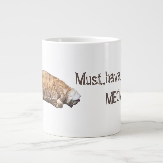 Coffe Cat Large Coffee Mug (Front)