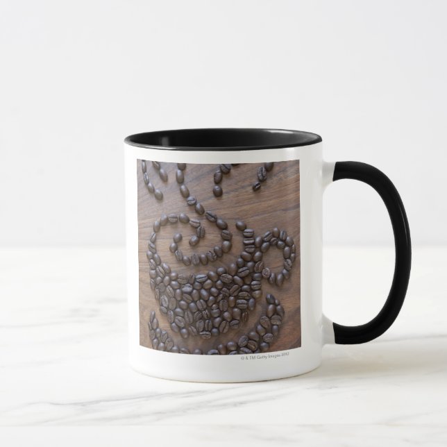 Coffe cup illustrated using coffee beans (Right)