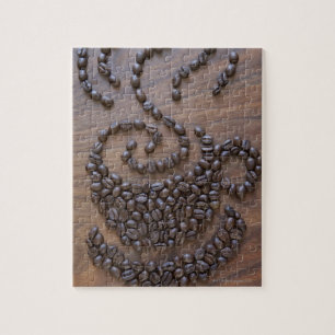 Coffe cup illustrated using coffee beans jigsaw puzzle