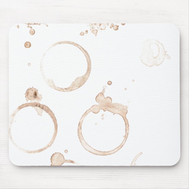 Coffe cup stain brown and white mouse mat (Front)