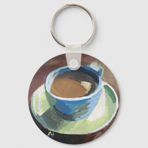 Coffe dish green keychain