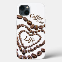 Coffe is my life with coffee beans as heart