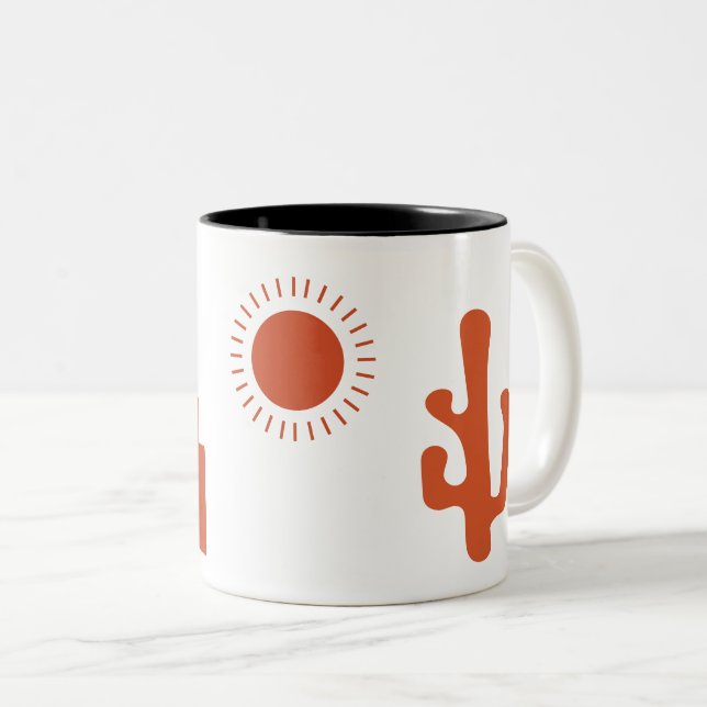 coffe mug mockup with boho element (Front Right)