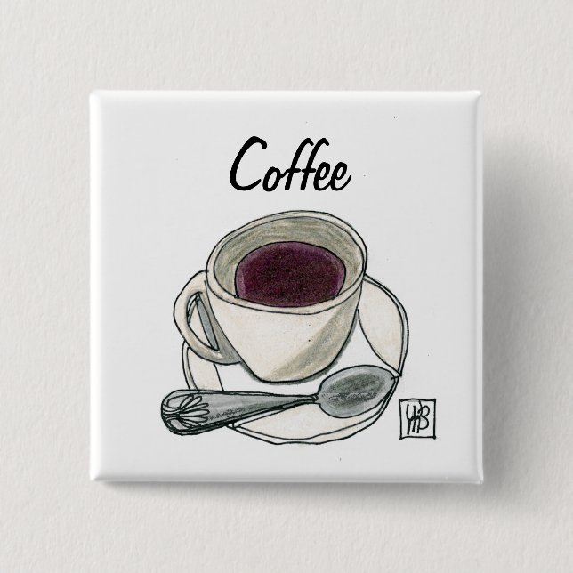 Coffee 15 Cm Square Badge (Front)