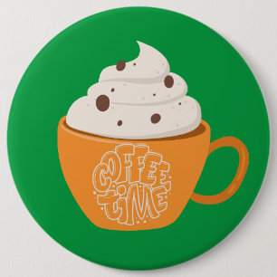 coffee 6 cm round badge