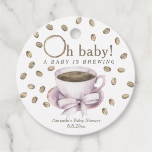 Coffee A baby is brewing Baby shower  Favour Tags