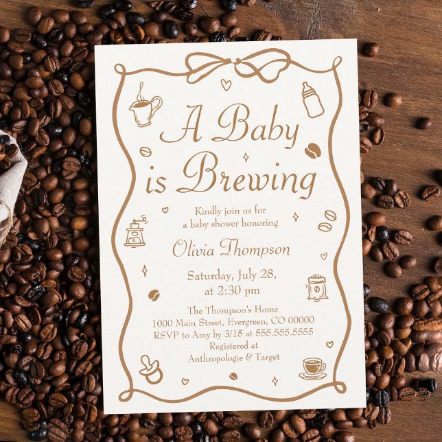Coffee A Baby is Brewing Baby Shower Invitation (Creator Uploaded)