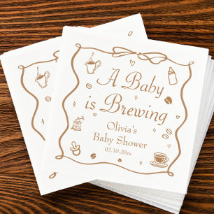 Coffee A Baby is Brewing Baby Shower Napkin