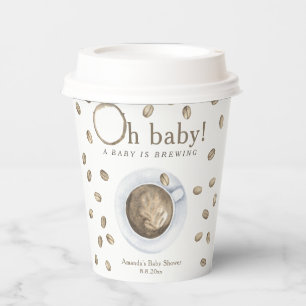 Coffee A baby is brewing Baby shower Paper Cups