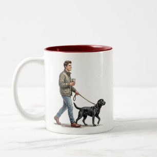 Coffee & a Black Lab Make Today Better Two-Tone Coffee Mug