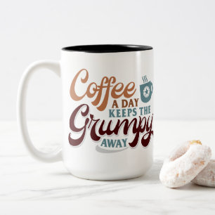 Coffee a Day for Coffee Lover Gift  Two-Tone Coffee Mug