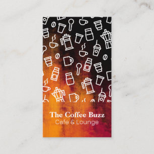 Coffee Accessories Pattern   Cafe Business Card