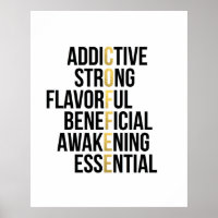 Coffee Acronym black gold typography inspirational
