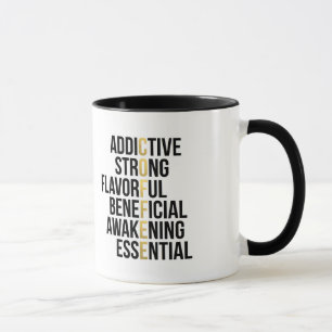 Coffee Acronym black typography Mug