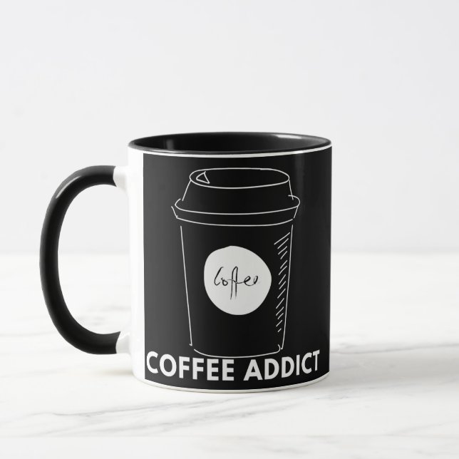 Coffee Addict Cappuccino Espresso Latte Drinker Mug (Left)