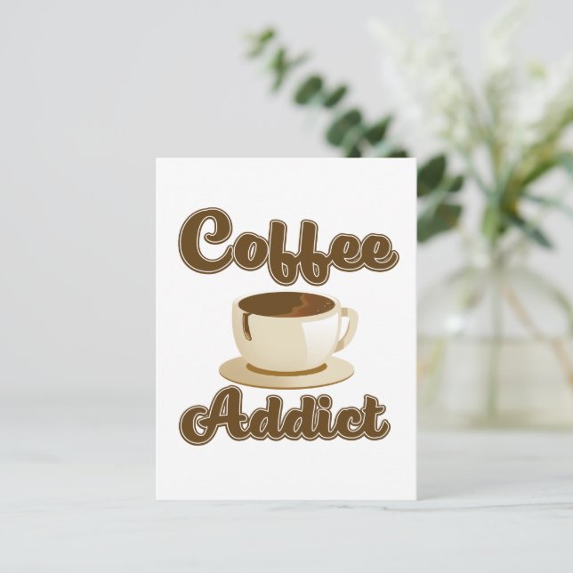 Coffee Addict retro logo Postcard (Standing Front)
