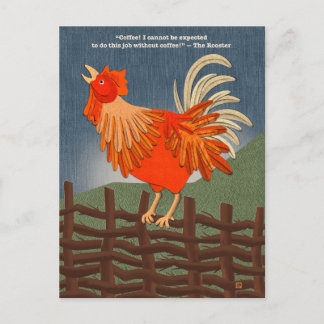 Coffee Addicted Rooster Postcards