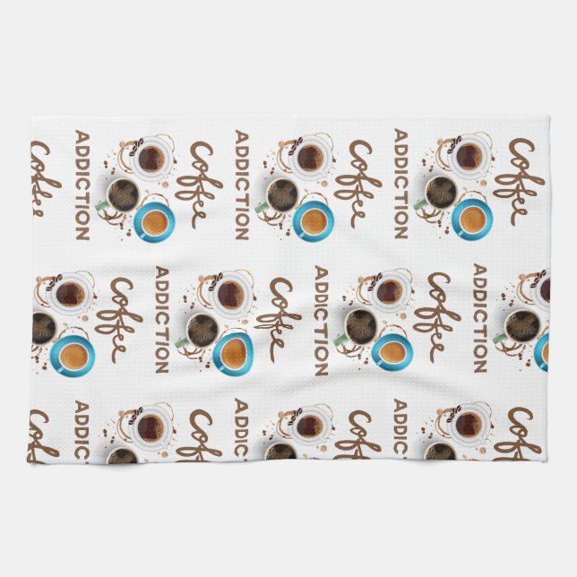 coffee addiction tea towel (Horizontal)