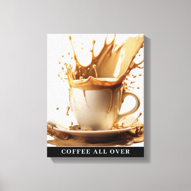 COFFEE ALL OVER Stretched Canvas Print (Front)