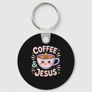 Coffee & Jesus Christian Faith Mug Cross Key Ring