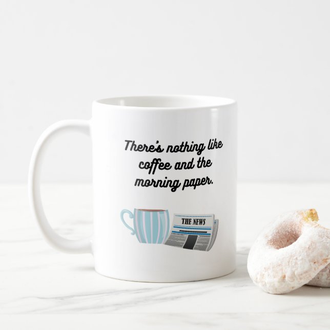 Coffee and A Newspaper Mug (With Donut)