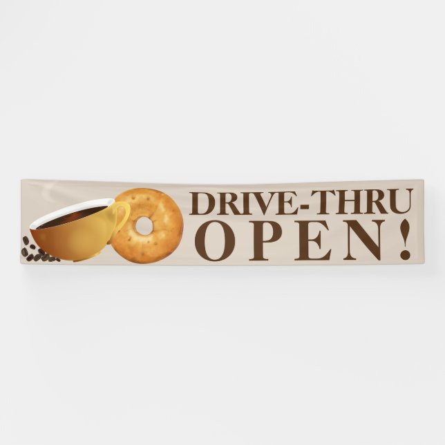 Coffee and Bagel Drive Thru Banner (Horizontal)