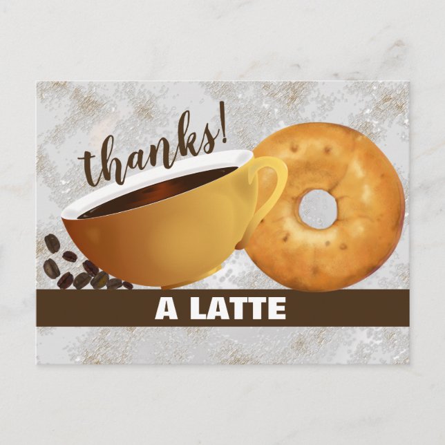 Coffee and Bagel | Thank You Postcard (Front)