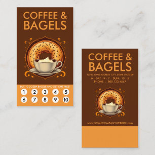 Coffee and Bagels Loyalty Punch Card
