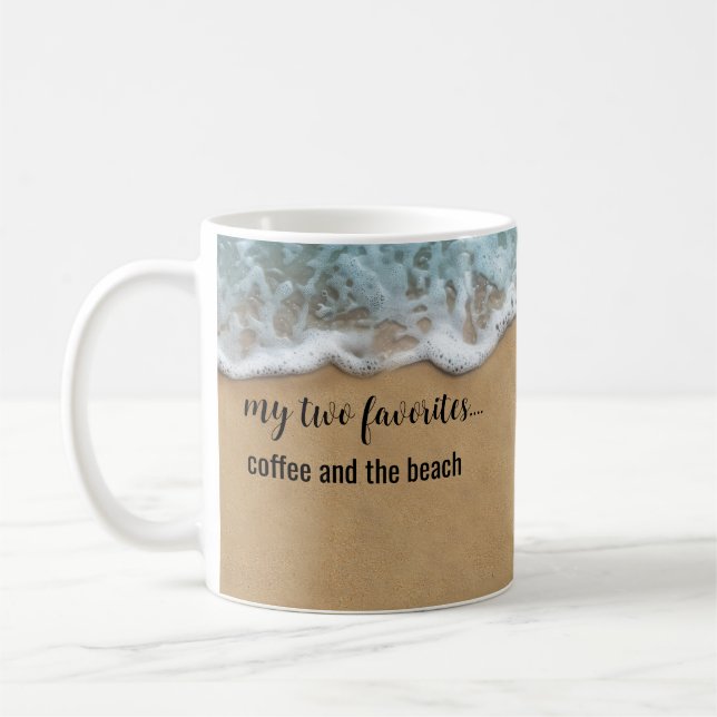 Coffee And Beach Theme Coastal Mug (Left)