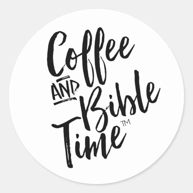 Coffee and Bible Time Lettering Sticker (Front)