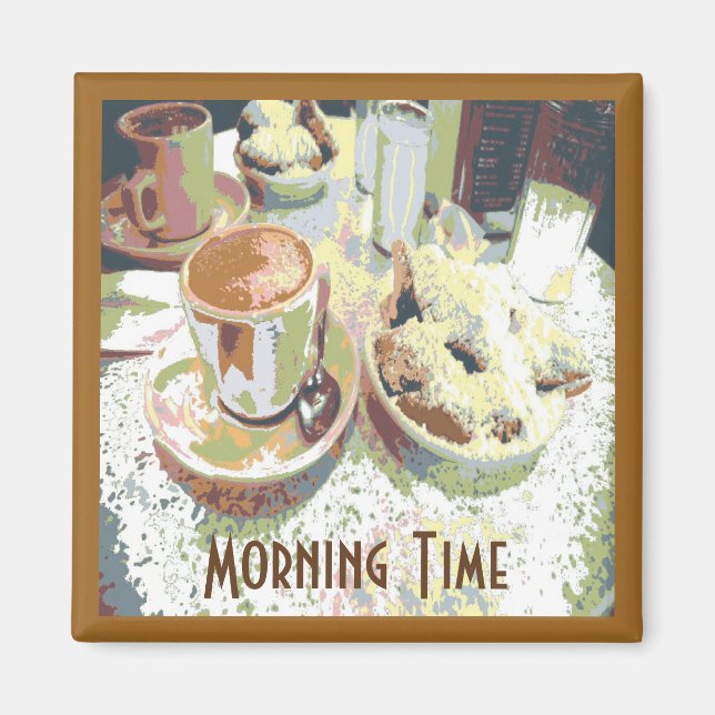 Coffee and Bignets New Orleans Cafe Aulait Doughnu Magnet (Front)