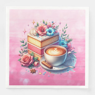 Coffee and Birthday Cake Personalised Napkin