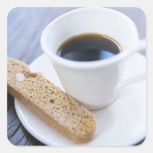 Coffee and Biscotti Square Sticker
