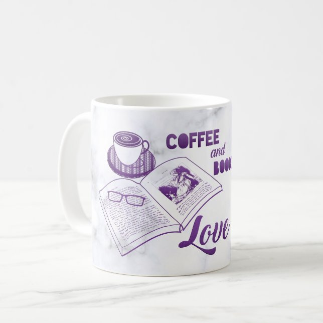 Coffee and Books Love Cute Reading Coffee Mug (Front Left)