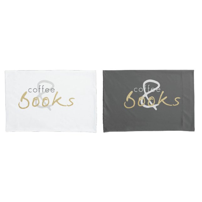 Coffee and Books Pillowcase Set (Front-Set)