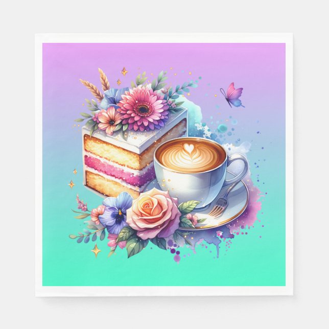 Coffee and Cake | Best Friend's Birthday Napkin (Front)