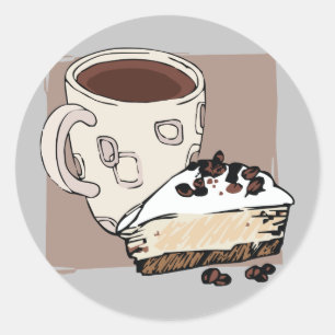 Coffee and Cake Classic Round Sticker